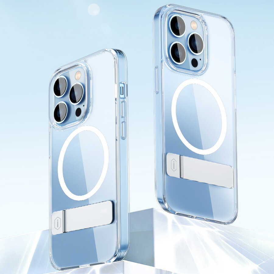 Apple iPhone 14 Pro Max Kılıf Standlı M-safe Wireless Şarj Özellikli Wiwu Aurora Serisi Kapak