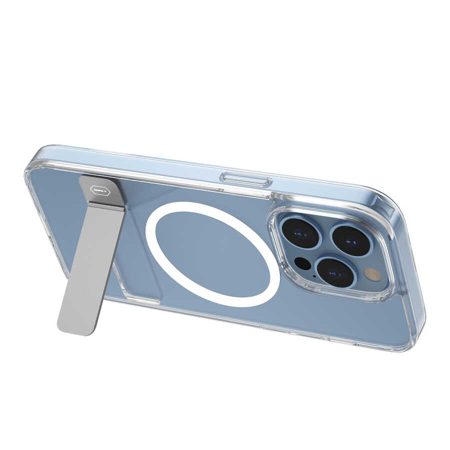 Apple iPhone 14 Pro Max Kılıf Standlı M-safe Wireless Şarj Özellikli Wiwu Aurora Serisi Kapak