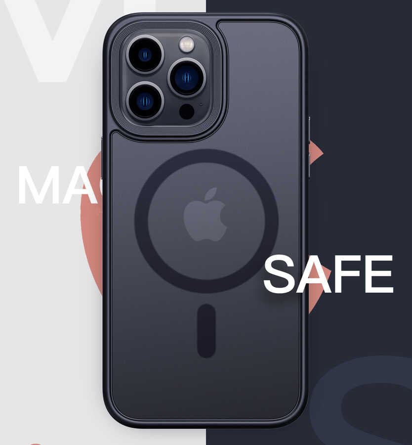 Apple iPhone 14 Pro Max Kılıf Wireless Şarj Özellikli Zore Hibrit M-safe Kapak
