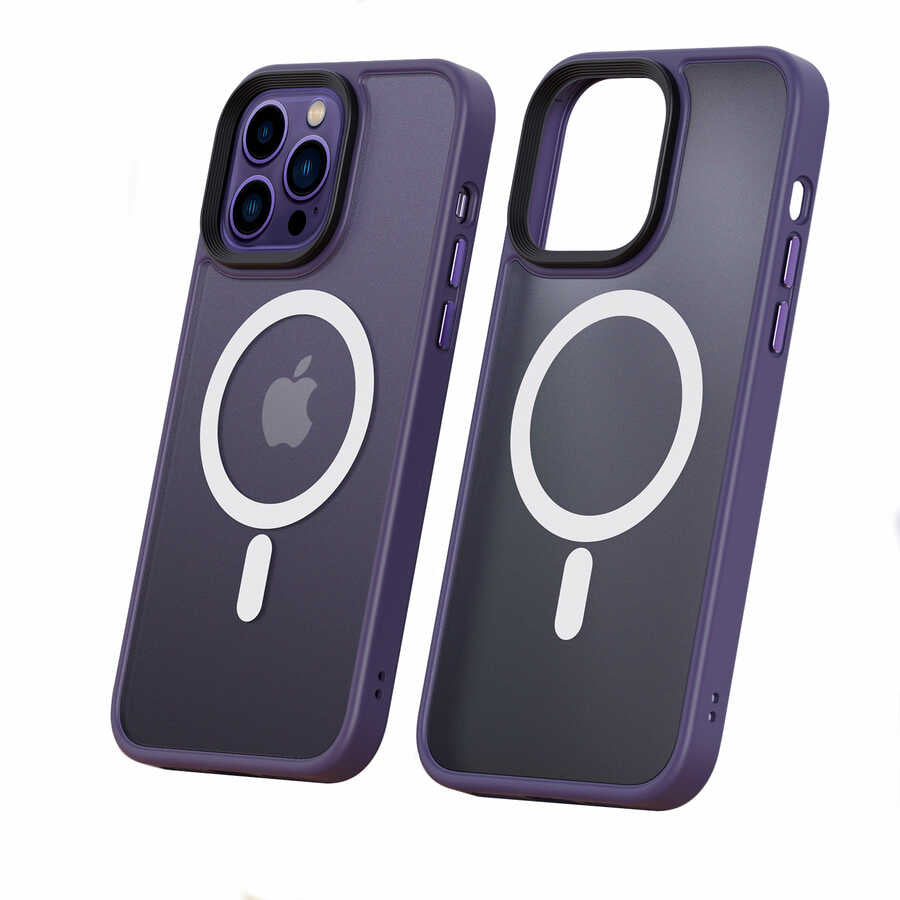 Apple iPhone 14 Pro Max Kılıf Wireless Şarj Özellikli Zore Hibrit M-safe Kapak