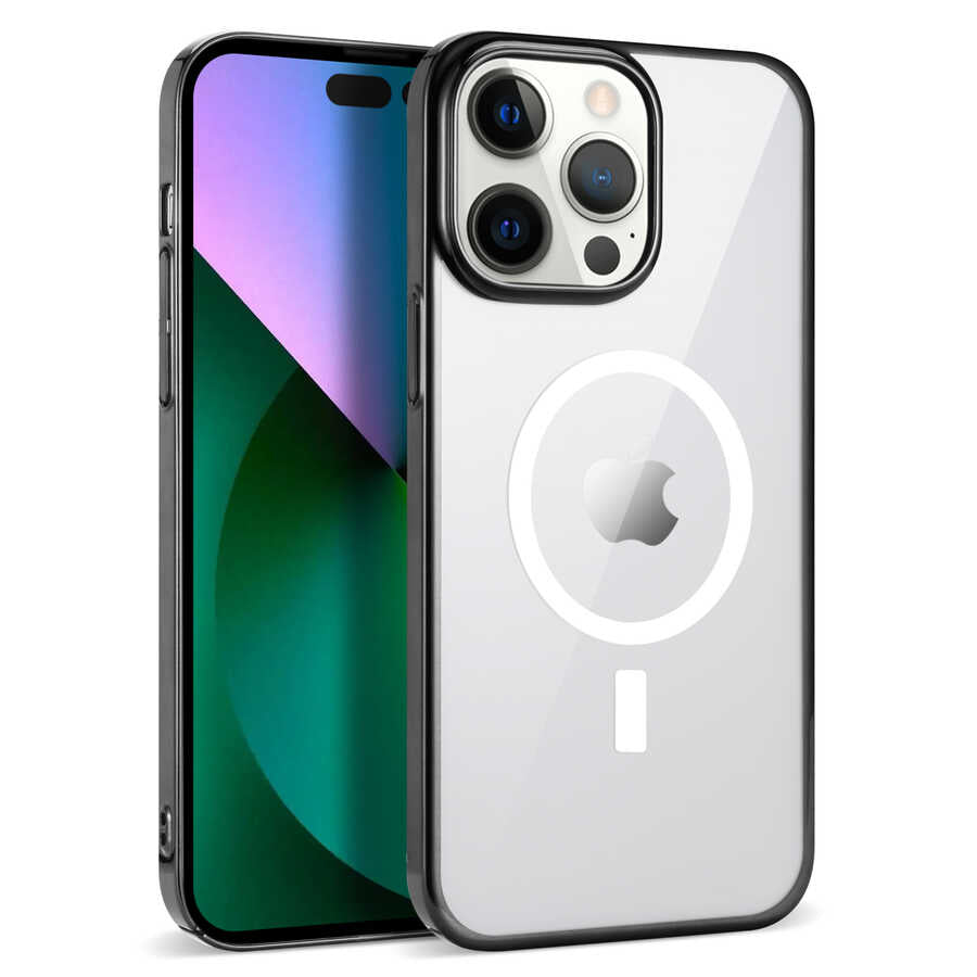 Apple iPhone 14 Pro Max Kılıf Zore Wireless Şarj Özellikli Pixel M-safe Kapak