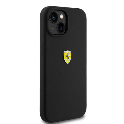 Apple iPhone 15 Kılıf Ferrari Orjinal Lisanslı Metal Logolu SF Yazılı Kapak