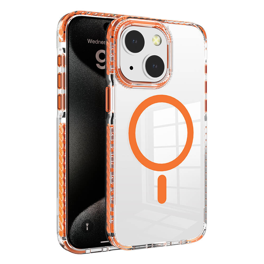 Apple iPhone 15 Kılıf M-safe Şarj Özellikli Airbagli Takılabilir Askı Aparatlı Zore Nana Kapak