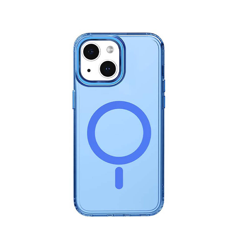 Apple iPhone 15 Kılıf M-safe Şarj Özellikli Saydam Arka Yüzey Recci Crystal Color Serisi Kapak