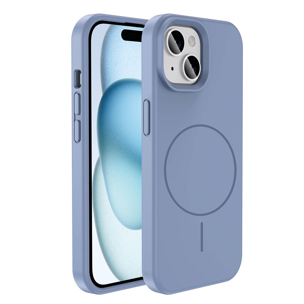 Apple iPhone 15 Kılıf M-safe Şarj Özellikli Sıvı Teknolojili Silinebilir Sert Zore Kivi Kapak