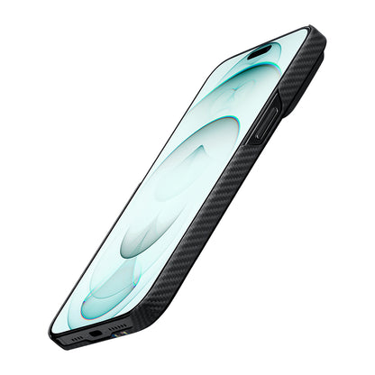 Apple iPhone 15 Plus Kılıf M-safe Şarj Özellikli 600D Aramid Fiber Pitaka Tactile Woven Orchestra Serisi Rhapsody Kapak