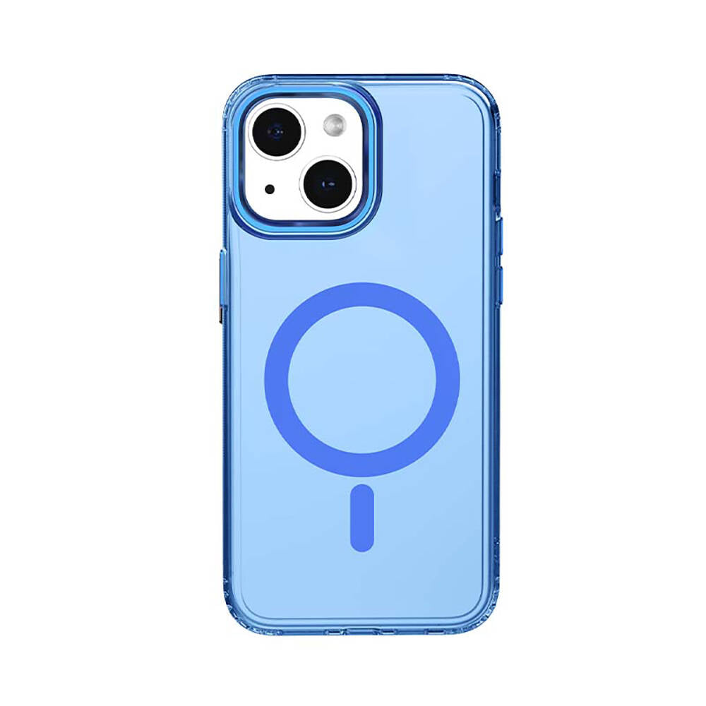 Apple iPhone 15 Plus Kılıf M-safe Şarj Özellikli Saydam Arka Yüzey Recci Crystal Color Serisi Kapak