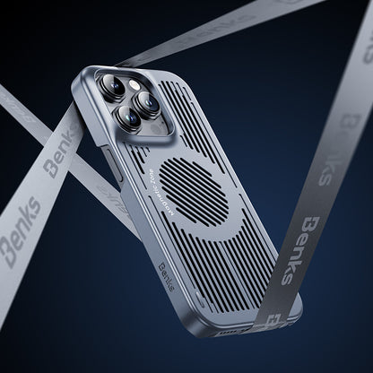 Apple iPhone 15 Plus Kılıf M-safe Şarj ve Soğutucu Özellikli Benks Biliz Kapak