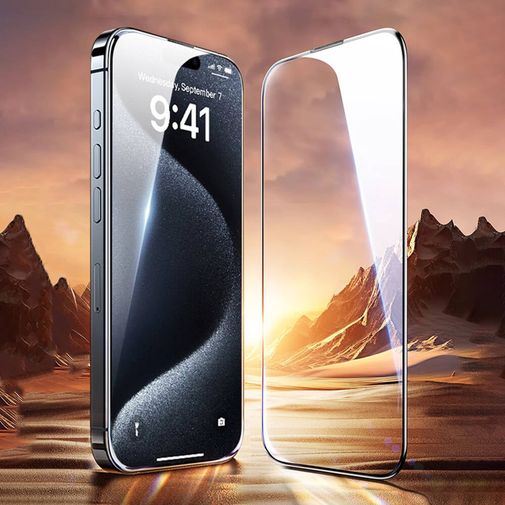 Apple iPhone 15 Plus Wiwu GT-008 Polimer Oleofobik Kaplama Şeffaf Pürüzsüz Temperli Cam Ekran Koruyucu 10'lu Paket