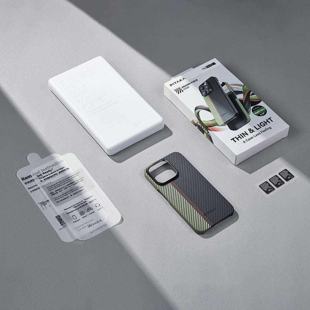 Apple iPhone 15 Pro Kılıf M-safe Şarj Özellikli 600D Aramid Fiber Pitaka Tactile Woven Orchestra Serisi Overture Kapak