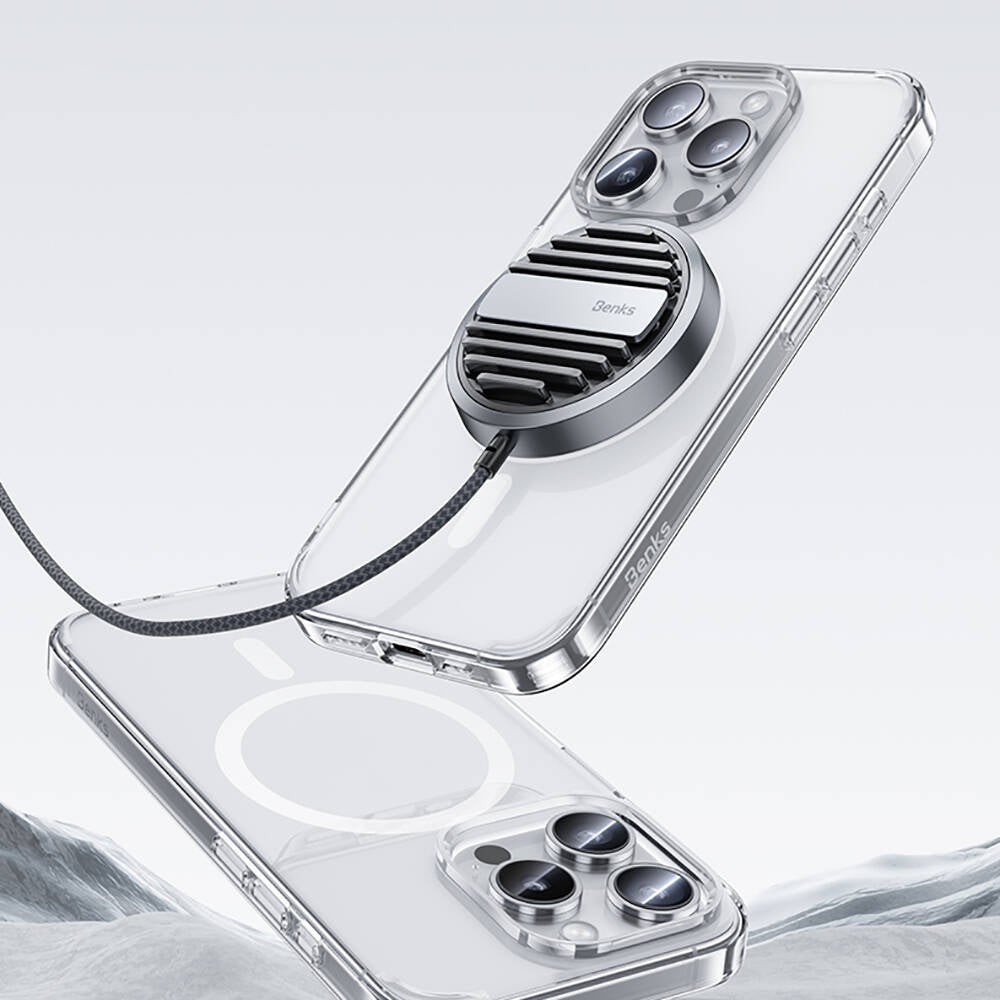 Apple iPhone 15 Pro Kılıf M-safe Şarj Özellikli Airbagli Şeffaf Benks LucentPro Serisi Kapak