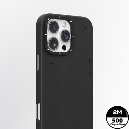 Apple iPhone 15 Pro Kılıf M-safe Şarj Özellikli Basit Mat Deri Desenli Youngkit Tech Fashion Serisi Kapak