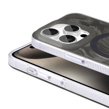 Apple iPhone 15 Pro Kılıf M-safe Şarj Özellikli Fırça Boya Desenli Zore Palet Kapak