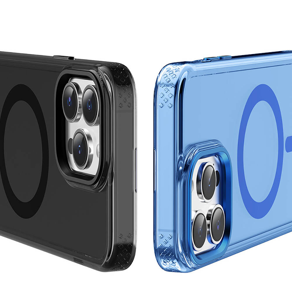 Apple iPhone 15 Pro Kılıf M-safe Şarj Özellikli Saydam Arka Yüzey Recci Crystal Color Serisi Kapak