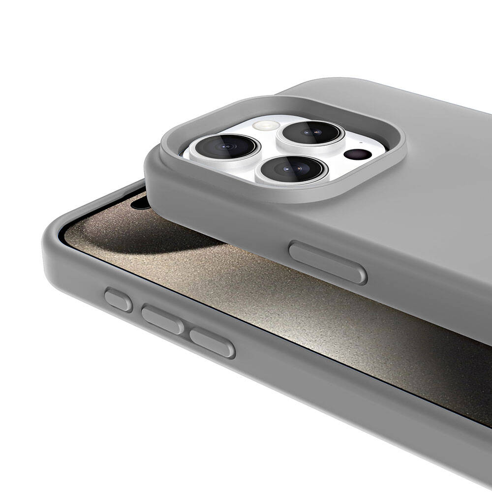 Apple iPhone 15 Pro Kılıf M-safe Şarj Özellikli Sıvı Teknolojili Silinebilir Sert Zore Kivi Kapak