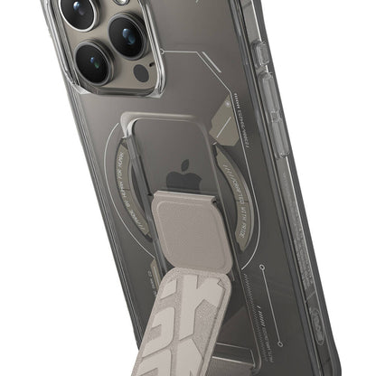 Apple iPhone 15 Pro Kılıf M-safe Şarj Özellikli Teknoloji Desenli Standlı Skinarma Helio Kapak