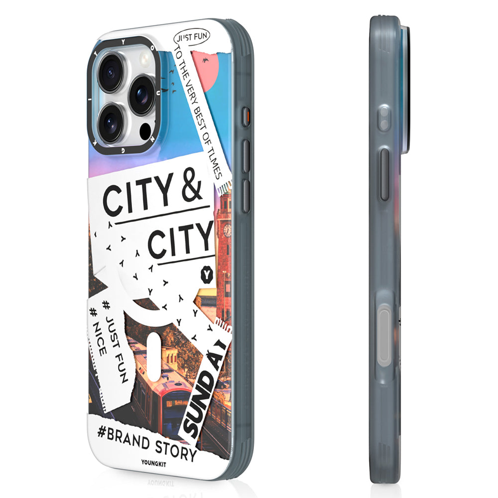 Apple iPhone 15 Pro Kılıf M-safe Şarj Özellikli Youngkit A-City Serisi Kapak