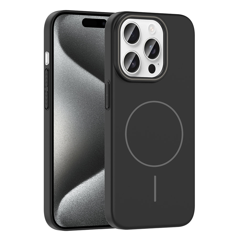 Apple iPhone 15 Pro Kılıf M-safe Şarj Özellikli Zore Ruby Sert Kapak