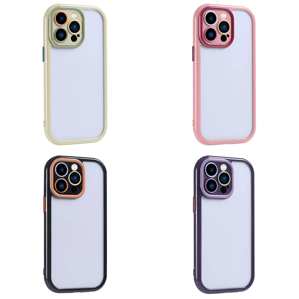 Apple iPhone 15 Pro Max Kılıf Kamera Korumalı Renkli Kenar ve Çerçeve Tasarımlı Zore Vitamin Kapak