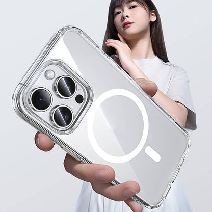 Apple iPhone 15 Pro Max Kılıf M-safe Şarj Özellikli Airbagli Şeffaf Benks LucentPro Serisi Kapak