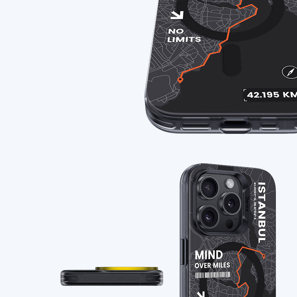 Apple iPhone 15 Pro Max Kılıf M-safe Şarj Özellikli Benks City Serisi Kapak