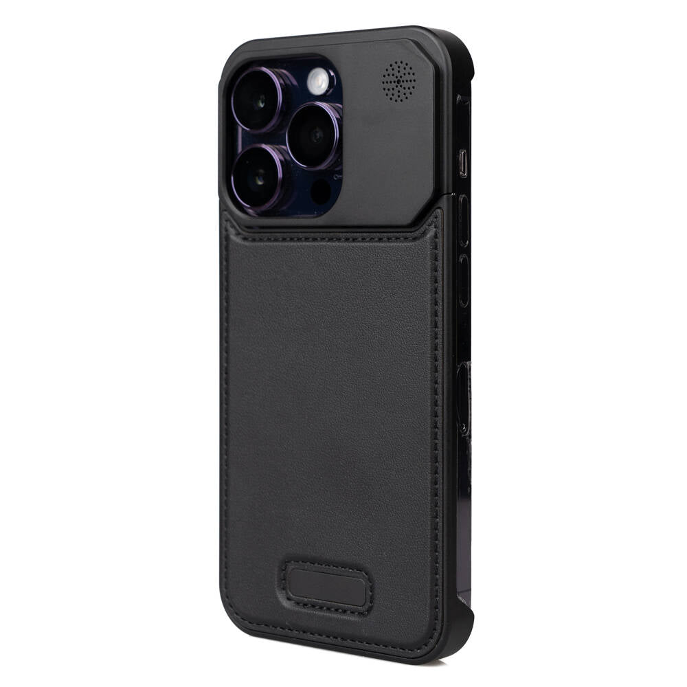 Apple iPhone 15 Pro Max Kılıf M-safe Şarj Özellikli Mekanizmalı Koku Hazneli Zore Mostar Kapak