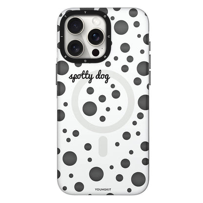 Apple iPhone 15 Pro Max Kılıf M-safe Şarj Özellikli Polka Dot Desenli Youngkit Spots Serisi Kapak
