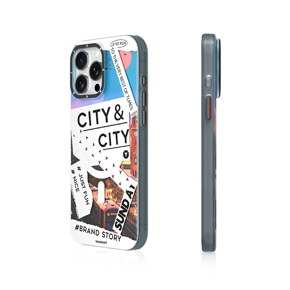 Apple iPhone 15 Pro Max Kılıf M-safe Şarj Özellikli Youngkit A-City Serisi Kapak