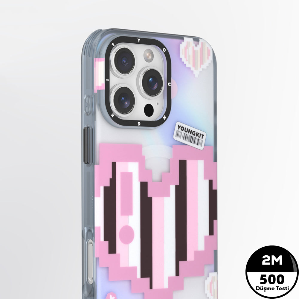 Apple iPhone 15 Pro Max Kılıf M-safe Şarj Özellikli Youngkit Love Serisi Kapak