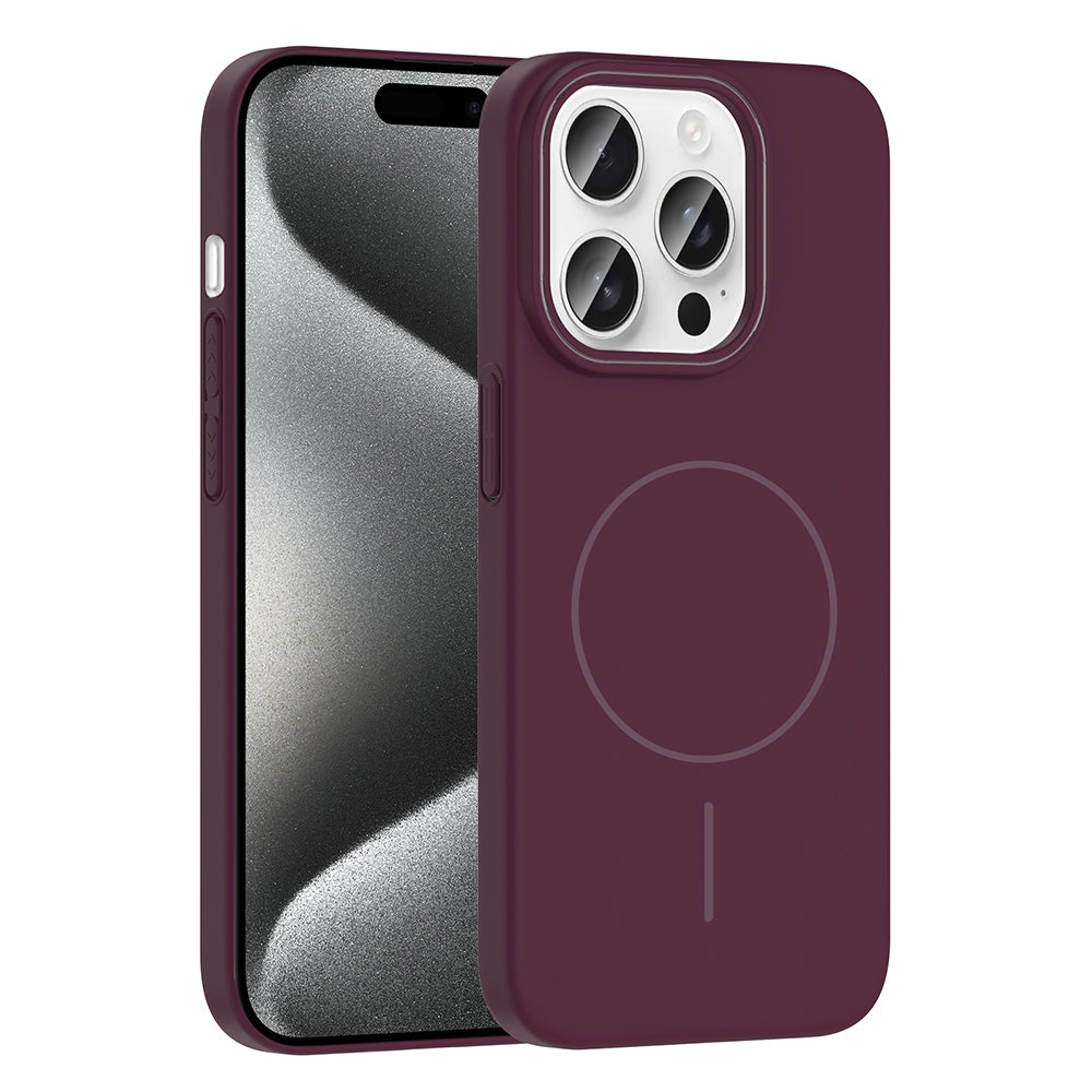 Apple iPhone 15 Pro Max Kılıf M-safe Şarj Özellikli Zore Ruby Sert Kapak