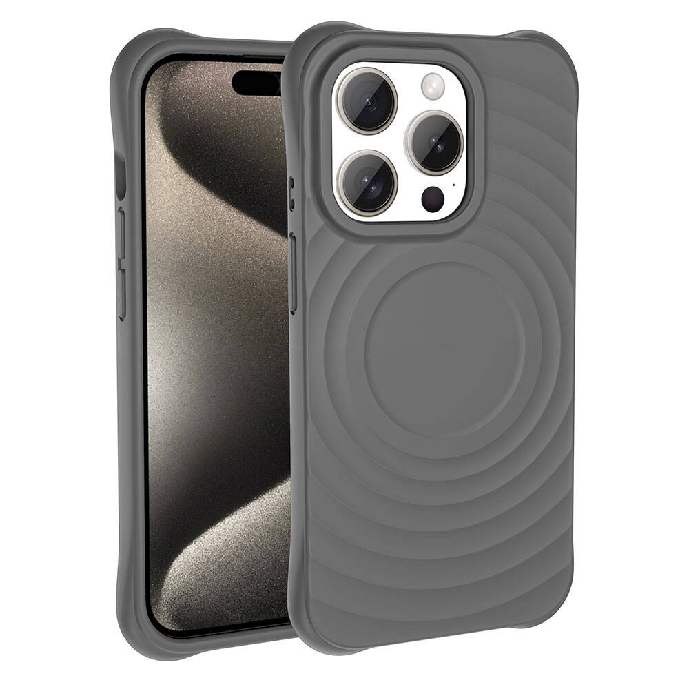 Apple iPhone 15 Pro Max M-safe Şarj Özellikli Airbagli Mat Görünümlü Zore Hepi Kapak