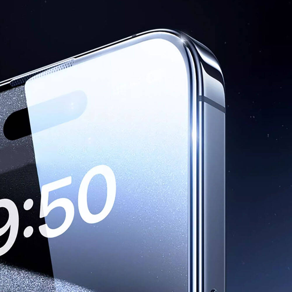 Apple iPhone 15 Pro Max Wiwu GT-008 Polimer Oleofobik Kaplama Şeffaf Pürüzsüz Temperli Cam Ekran Koruyucu 10'lu Paket