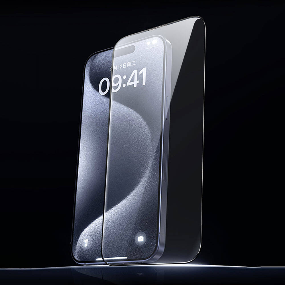 Apple iPhone 15 Pro Max Wiwu GT-008 Polimer Oleofobik Kaplama Şeffaf Pürüzsüz Temperli Cam Ekran Koruyucu 10'lu Paket