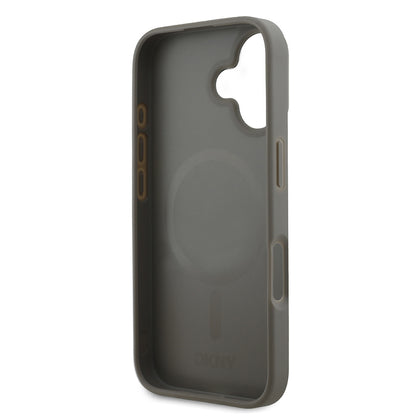 Apple iPhone 16 Kılıf DKNY Orjinal Lisanslı M-safe Şarj Özellikli 3D Yazılı Checkered Pattern Kapak