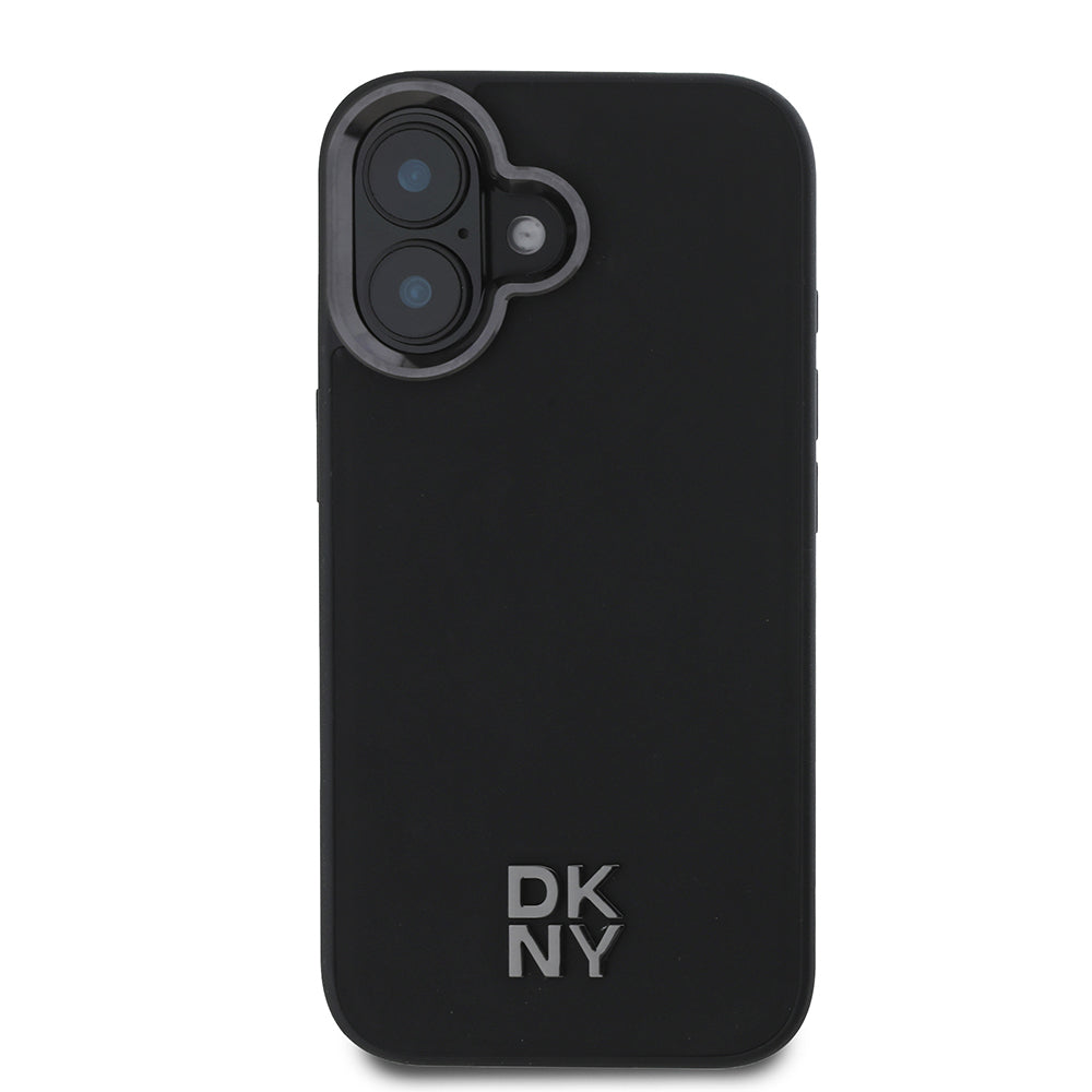Apple iPhone 16 Kılıf DKNY Orjinal Lisanslı M-safe Şarj Özellikli Metal Logolu PU Deri Plain Kapak