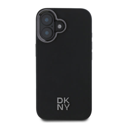 Apple iPhone 16 Kılıf DKNY Orjinal Lisanslı M-safe Şarj Özellikli Metal Logolu PU Deri Plain Kapak