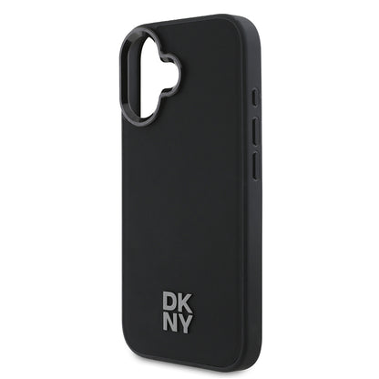 Apple iPhone 16 Kılıf DKNY Orjinal Lisanslı M-safe Şarj Özellikli Metal Logolu PU Deri Plain Kapak