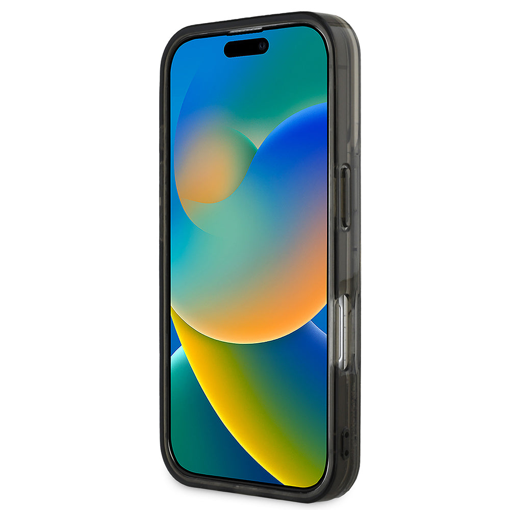 Apple iPhone 16 Kılıf Karl Lagerfeld Orjinal Lisanslı Simli KL Yazılı Monogram Gradient Kapak