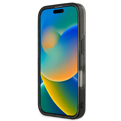 Apple iPhone 16 Kılıf Karl Lagerfeld Orjinal Lisanslı Simli KL Yazılı Monogram Gradient Kapak