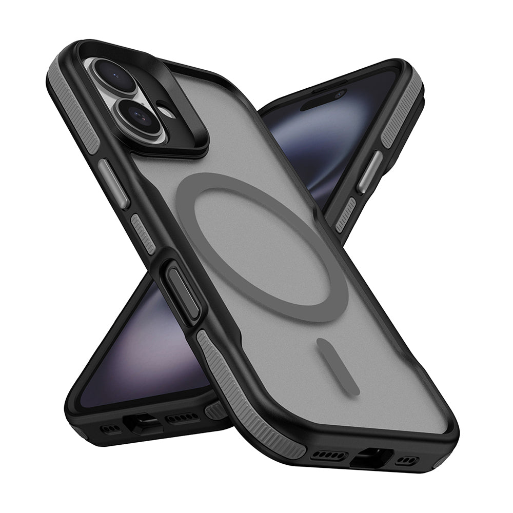 Apple iPhone 16 Kılıf M-safe Şarj Özellikli Renkli Kenar Airbag Şeritli Zore Lamer Kapak