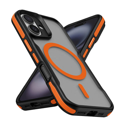 Apple iPhone 16 Kılıf M-safe Şarj Özellikli Renkli Kenar Airbag Şeritli Zore Lamer Kapak