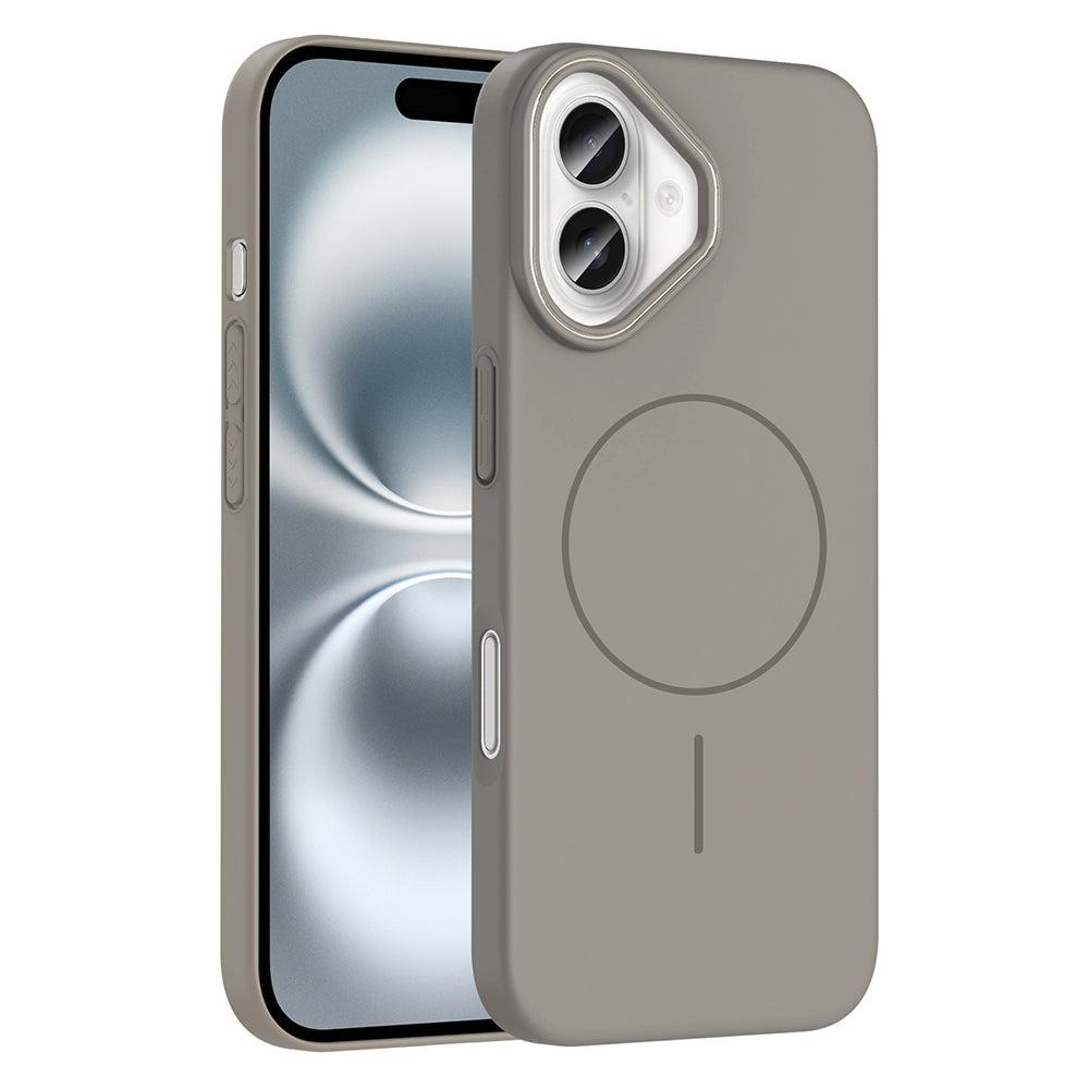 Apple iPhone 16 Kılıf M-safe Şarj Özellikli Zore Ruby Sert Kapak