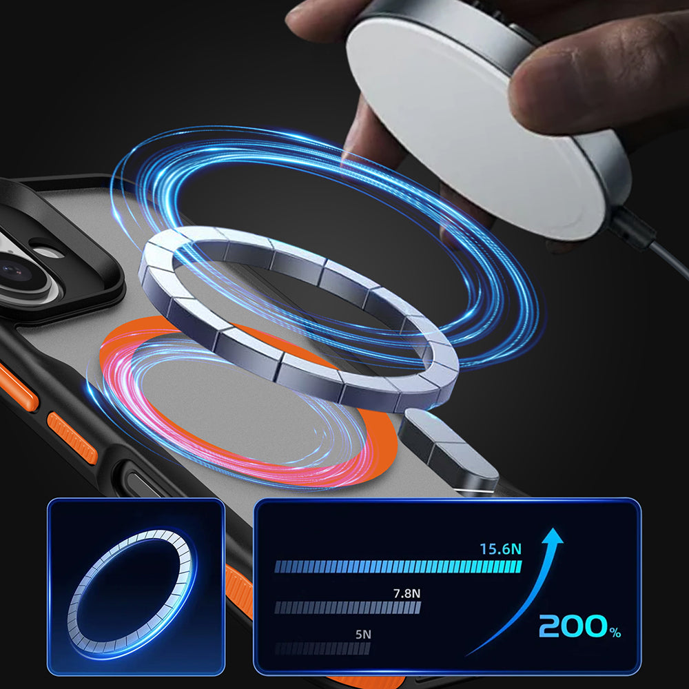 Apple iPhone 16 Plus Kılıf M-safe Şarj Özellikli Renkli Kenar Airbag Şeritli Zore Lamer Kapak