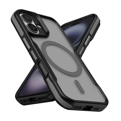 Apple iPhone 16 Plus Kılıf M-safe Şarj Özellikli Renkli Kenar Airbag Şeritli Zore Lamer Kapak