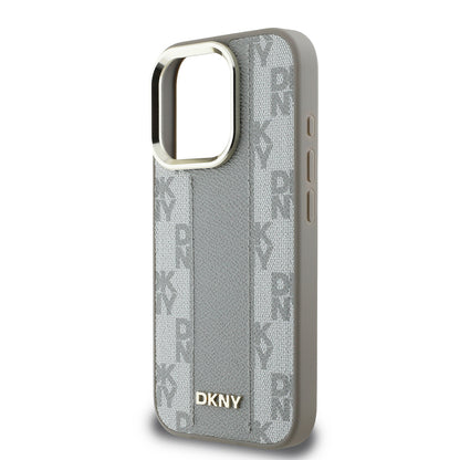 Apple iPhone 16 Pro Kılıf DKNY Orjinal Lisanslı M-safe Şarj Özellikli 3D Yazılı Checkered Pattern Kapak