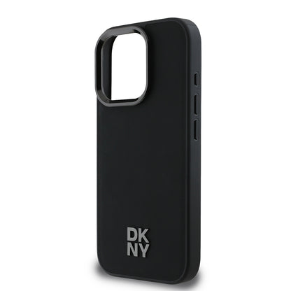 Apple iPhone 16 Pro Kılıf DKNY Orjinal Lisanslı M-safe Şarj Özellikli Metal Logolu PU Deri Plain Kapak