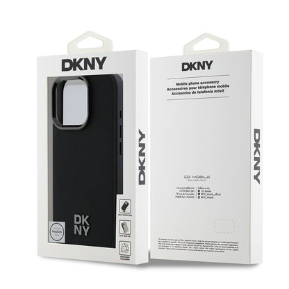 Apple iPhone 16 Pro Kılıf DKNY Orjinal Lisanslı M-safe Şarj Özellikli Metal Logolu PU Deri Plain Kapak