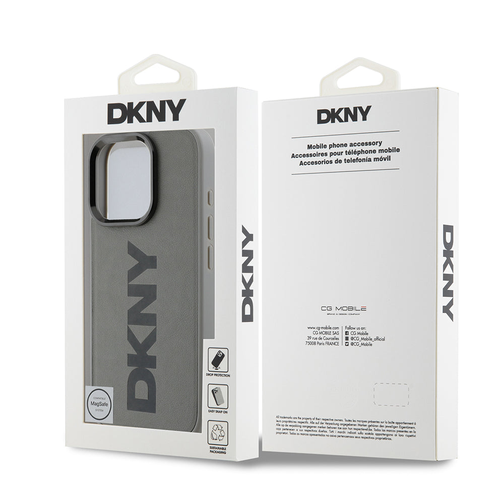 Apple iPhone 16 Pro Kılıf DKNY Orjinal Lisanslı M-safe Şarj Özellikli PU Deri Plain Kapak