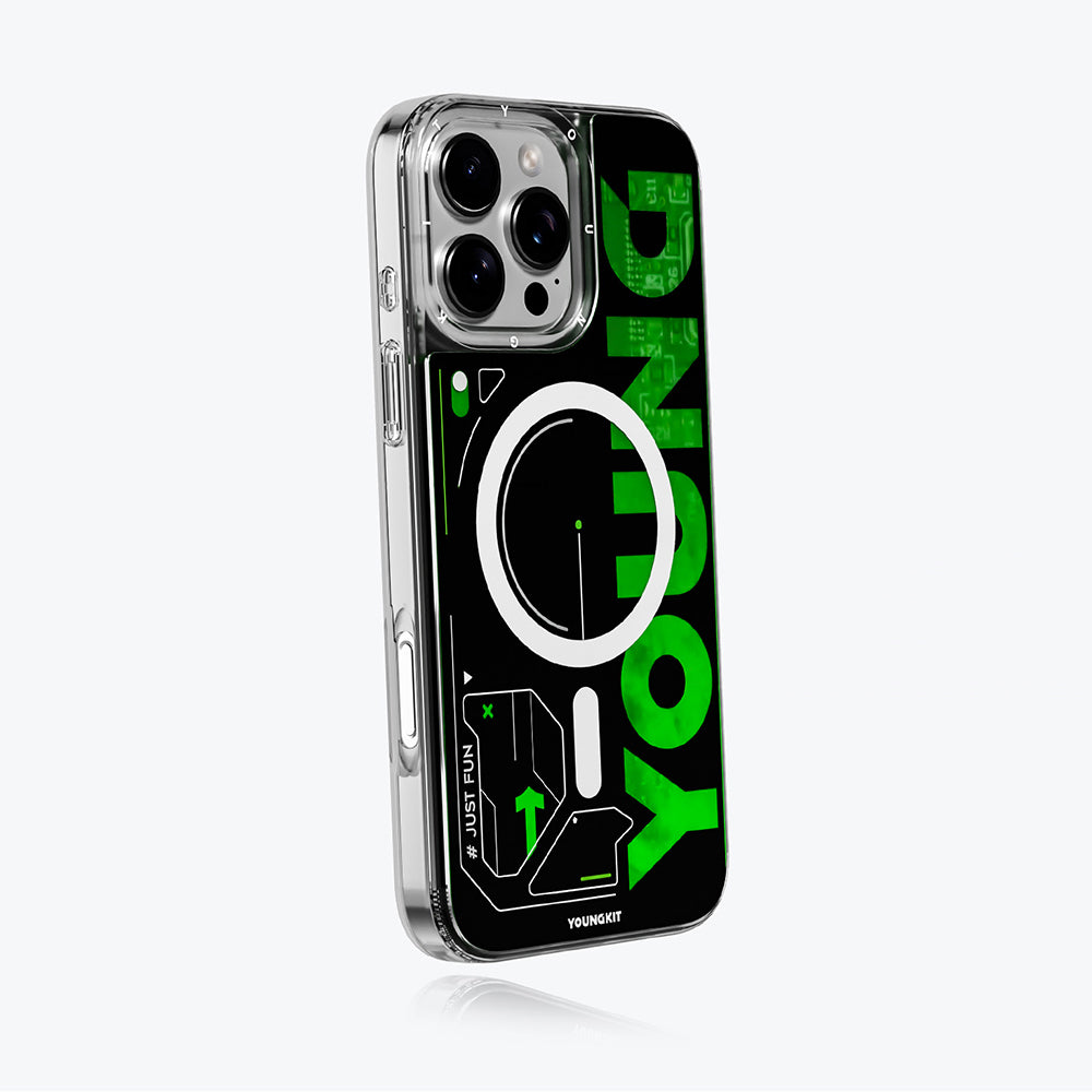 Apple iPhone 16 Pro Kılıf M-safe Şarj Özellikli Airbagli Çift Katmanlı Youngkit Future Streamer Serisi Kapak