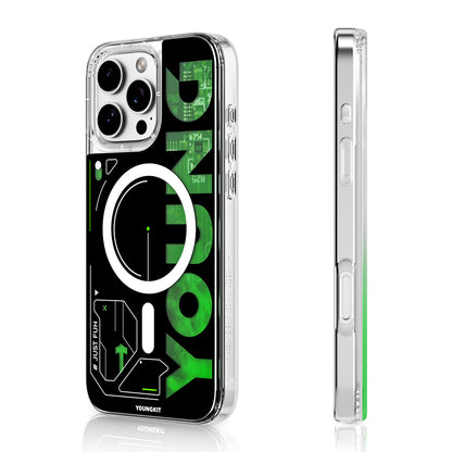 Apple iPhone 16 Pro Kılıf M-safe Şarj Özellikli Airbagli Çift Katmanlı Youngkit Future Streamer Serisi Kapak